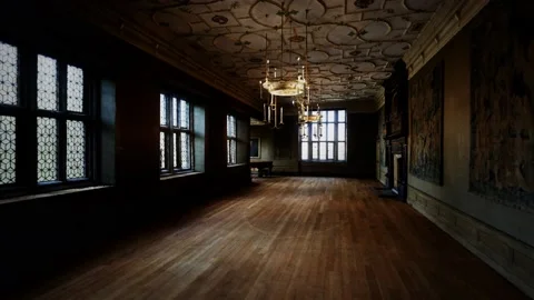 Inside the Charterhouse great chamber interior Vídeo Stock 146208153