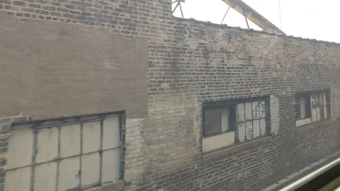 Inside of Chicago Train Overlooking City Stock Footage 164489942