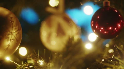 Inside the Christmas tree balls Stock Footage 213573652