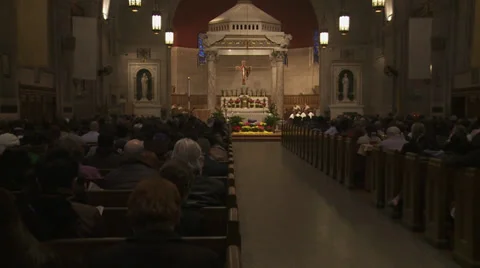 Inside church 8 Stock Footage 27645553
