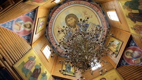 Inside of the Church. the dome. Stock Footage 75073772