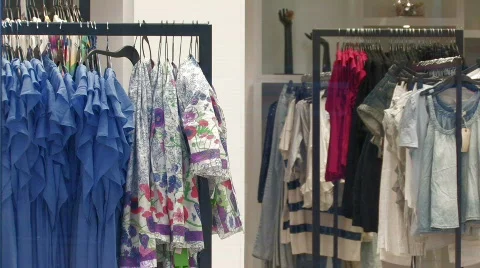 Inside a clothes store Stock Footage 744478