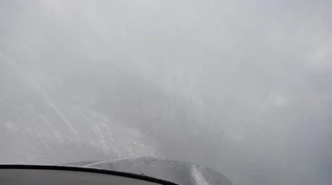 Inside the cloud rain from inside cockpit of cessna Stock Footage 58103584