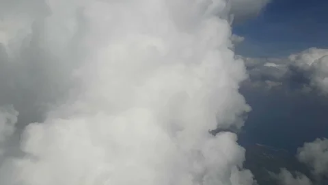 Inside the clouds, aerial view shot from an airplane Stock Footage 90195603