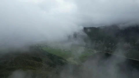 Inside the clouds in norway mountains Stock Footage 294205469