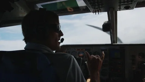Inside Cockpit With Pilot Stock Footage 75250984