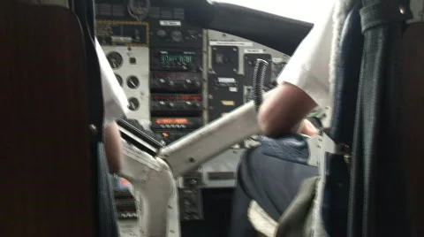 Inside the cockpit of a plane Stock Footage 160572