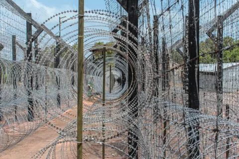 Inside the Coconut Tree Prison, the Vietnam War museum on Phu Quoc Island Stock Photos