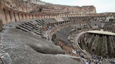 The Inside Of The Colesseum In Rome Stock Footage 68216105