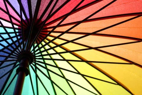 Inside colorful umbrella Stock Photos