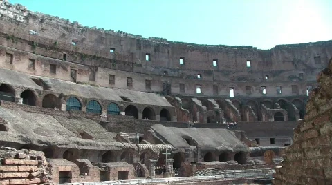 Inside the Colosseum, in Rome Stock Footage 522161