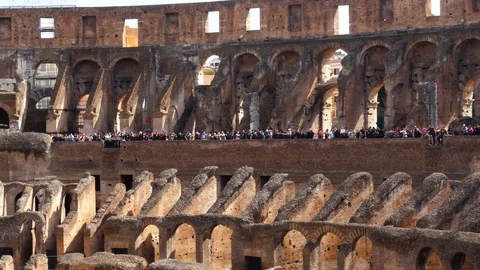 Inside the Colosseum, Rome Stock Footage 95582441
