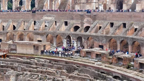 Inside the Colosseum, Rome Stock Footage 95582544