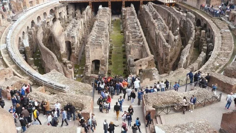 Inside the Colosseum, Rome Stock Footage 95582600