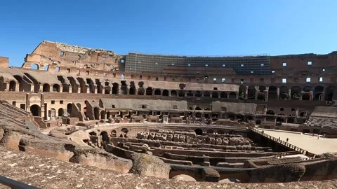 Inside the Colosseum in Rome HD. Daylight Video stock 286149250