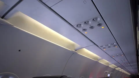Inside Commercial Airplane Cabin Stock Footage 134875120