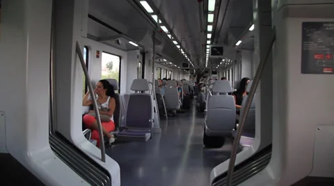 Inside commuter train Stock Footage 38208201