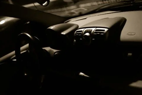 Inside of a compact car Stock Photos