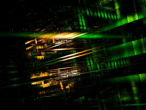 Inside computer - abstract tech style 3d illustration Stock Illustration