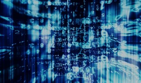 Inside computer dark interlaced digital abstraction background Stock Illustration