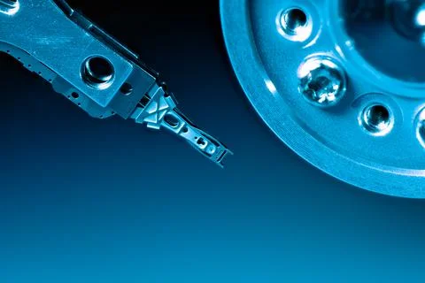 Inside a computer hard drive Stock Photos