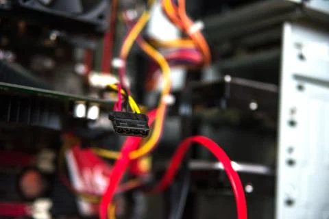 Inside of computer power supply Stock Photos