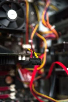 Inside of computer power supply Stock Photos