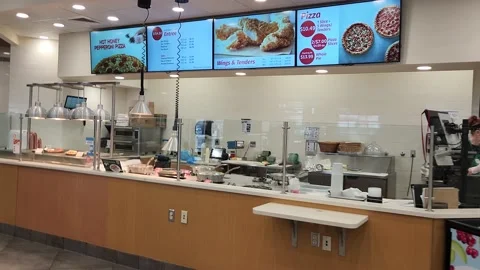 Inside Convenience Store Pizza Eatery Stock Footage 230996491