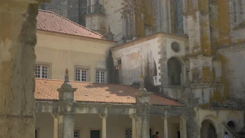 Inside Convent of Christ in the ancient city of Tomar, Portugal. Stock Footage 163381121