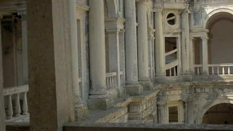 Inside Convent of Christ in the ancient city of Tomar, Portugal Stock Footage 163381236