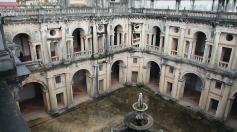 Inside Convent of the Order of Christ Stock Footage 56876260