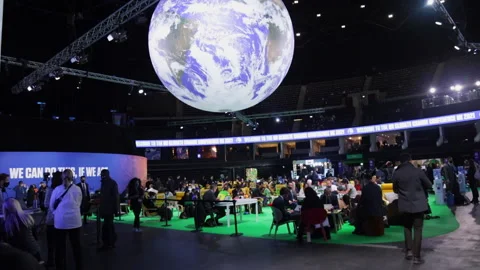 Inside the COP 26 Climate Change Summit Stock Footage 167092404