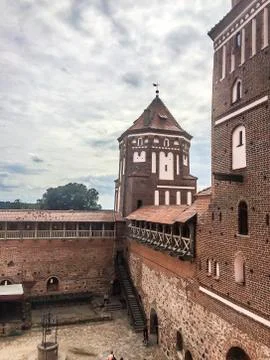 Inside the courtyard of the Castle Stock Photos