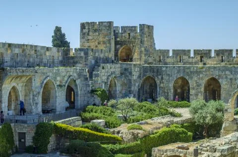 Inside Courtyard of Jerusalem Citadel Foto stock