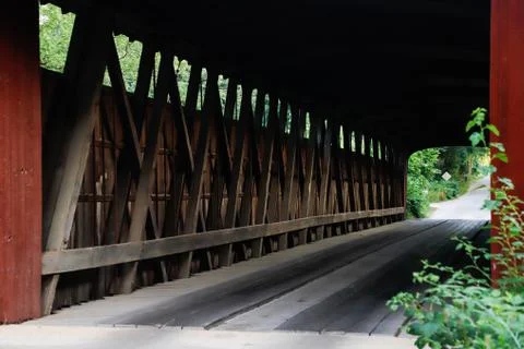 Inside a covered bridge Stock Photos