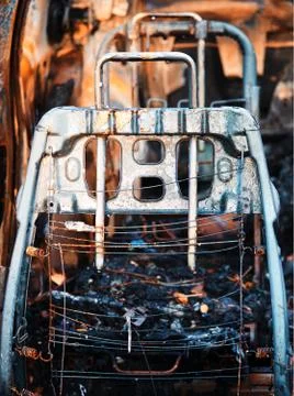 Inside crashed car transportation background Stock Photos