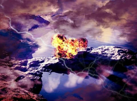 Inside crater Stock Illustration