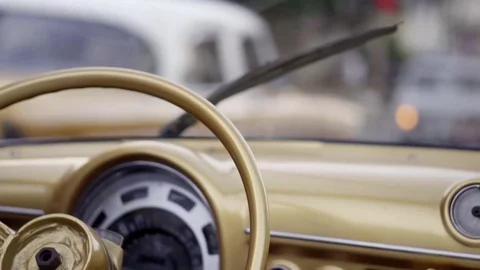 INSIDE CUBAN TAXI  Stock Footage 72786906