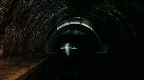 Inside the dark tunnel Stock Footage 10869124