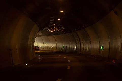 Inside a Dark Tunnel Stock Photos
