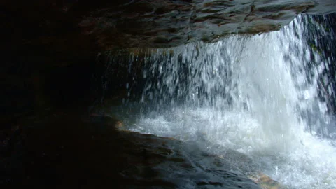Inside the dark  waterfall Stock Footage 158061552