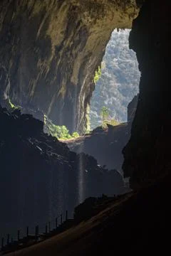 Inside Deer Cave, looking out, in Mulu National Park, Borneo Stock Photos