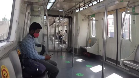 Inside Delhi Metro Stock Footage 151891870