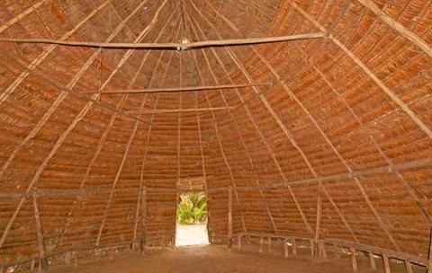 Inside details of an amazon rain forest lodge. Stockfoto's