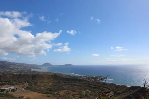 Inside the Diamond Head Crater Stock Photos