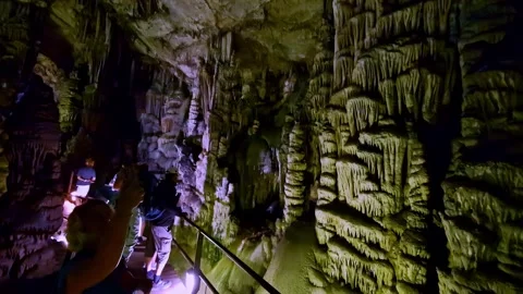 Inside Diktaion Andron Cave Crete Greece Zeus birthplace stalactites Stock Footage 331662559