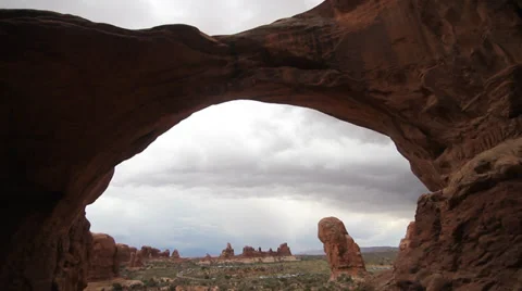 Inside Double Arch Time Lapse Video stock 30369586
