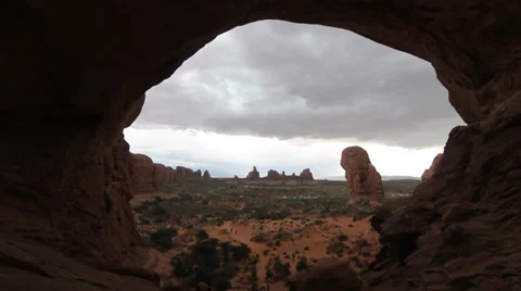 Inside Double Arch Time Lapse Stock Footage 30370819