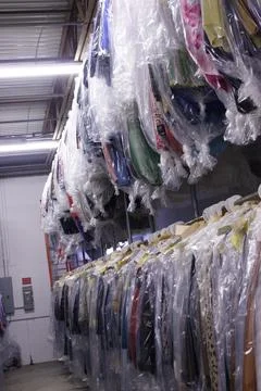 Inside a dricleaners Stock Photos