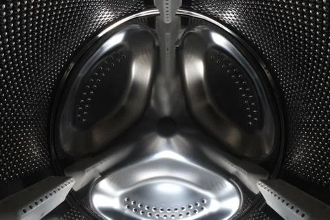 Inside the drum of a washing machine Foto stock